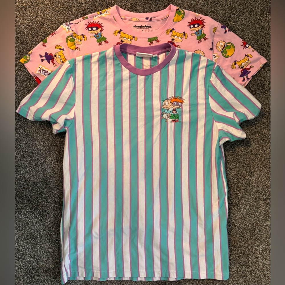 Nickelodeon Rugrats Pink and Teal T-Shirt Duo